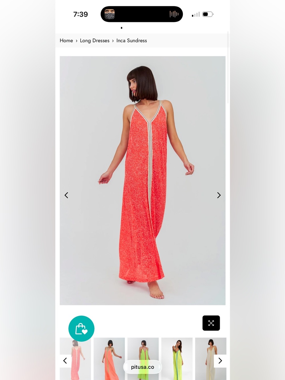 Elegant Orange Maxi coverup Dress - Picture 2 of 7